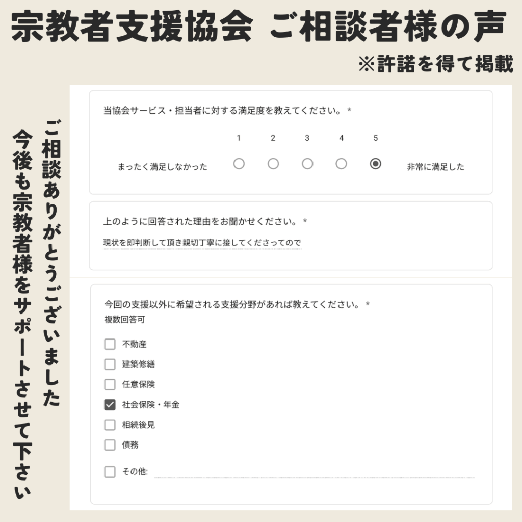 宗教者支援協会 ご相談者様の感想をご紹介⑳